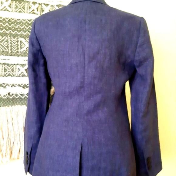 Judith & Charles Navy Blue Linen Blazer Sz… - Picture 4 of 10